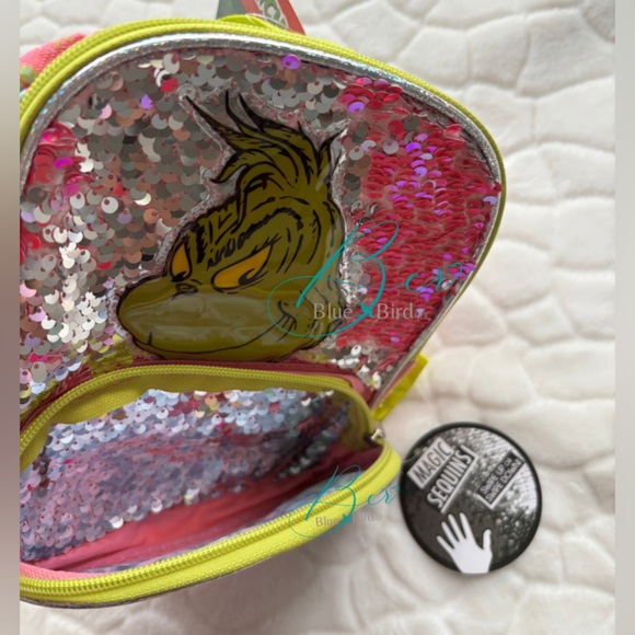 Grinch Sequin Kids Backpack - Picture 10 of 11